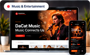 DaCat Music desktop and mobile website preview