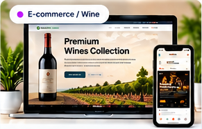 Kudos Wines desktop and mobile website preview